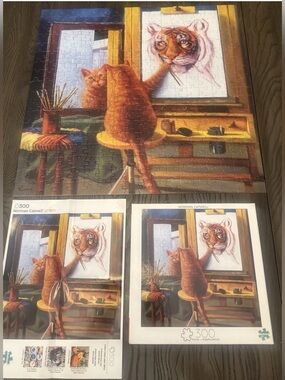 Norman Catwell jigsaw Puzzle 300 Large Pieces cat Rockwell Buffalo Games Art